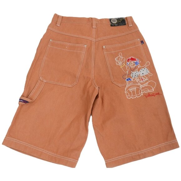 Rare! VTG 90s BLUEBOY Jean Shorts W34 L26 Skating Hip Hop Cartoon Graphic - Picture 2 of 14